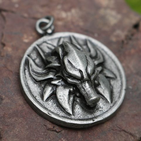 SLAWISHER WOLF AMULETT, ZINK