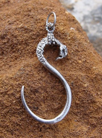 SNAKE HOOK, PEWTER PENDANT