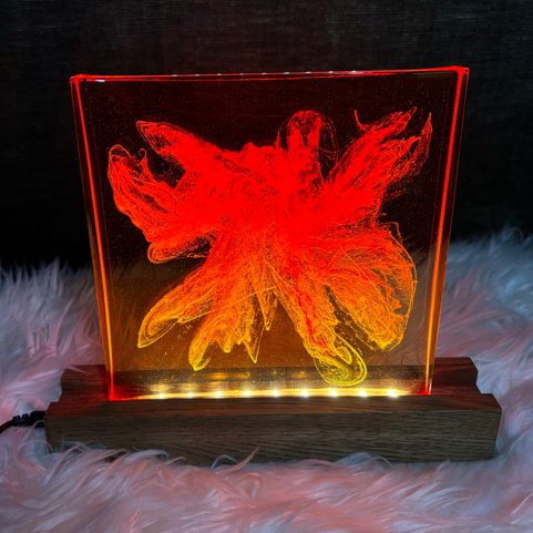 PANEL LED LAMP, WOOD AND RESIN