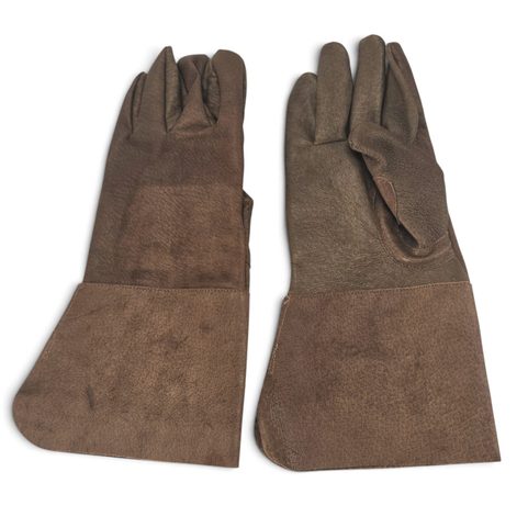 LEATHER MUSKETEER GLOVES FOR FENCERS, BROWN