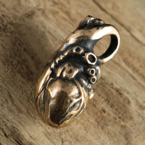 HUMAN HEART, BRONZE PENDANT
