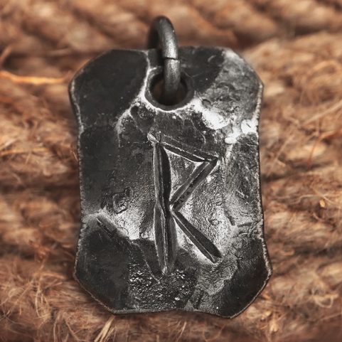 RAIDHO, FORGED IRON RUNE PENDANT