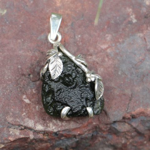 GABRETA MOLDAVITE SILVER PENDANT