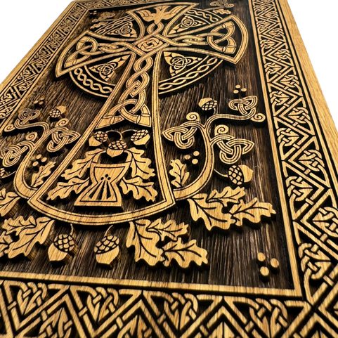 CELTIC CROSS, WOODEN WALL PICTURE 21X30CM