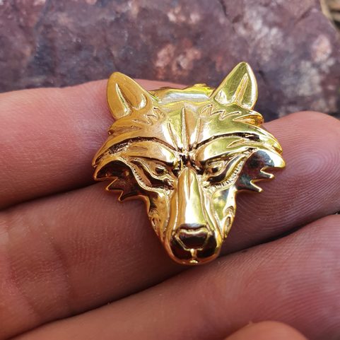 VUK, WOLF PENDANT GOLD PLATED