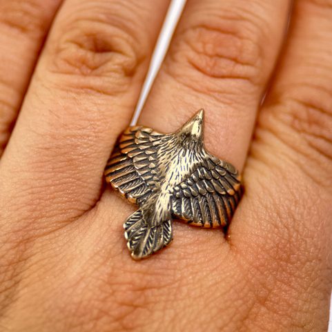CORVUS, KRÄHE, RING, BRONZE