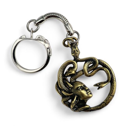 MEDUSA, PORTE-CLÉS, ZINC, ARGENT ANTIQUE