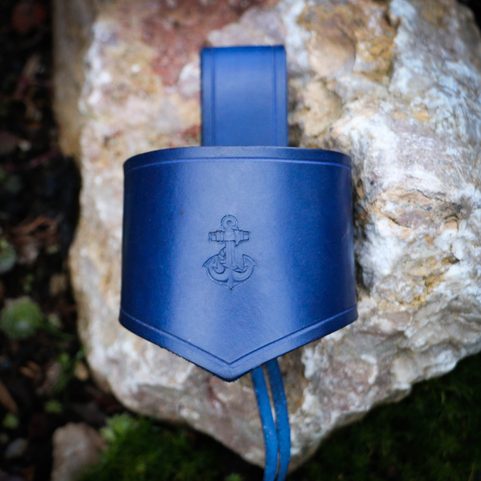 ANCHOR LEATHER HORN HOLDER - GIFT FOR SAILORS