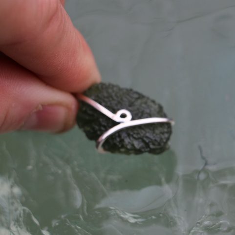 IVKA, MOLDAVITE, SILVER PENDANT AG 925