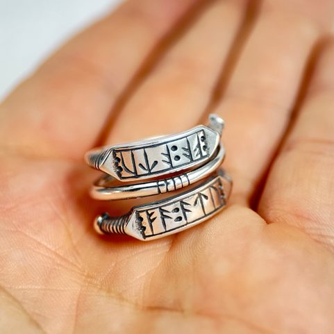 WEALTH - VIKING SILVER RUNE RING, AG 925