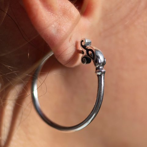 DRAGONS - SILVER EARRINGS, REPLICAS GOLDEN HORDE AG 925