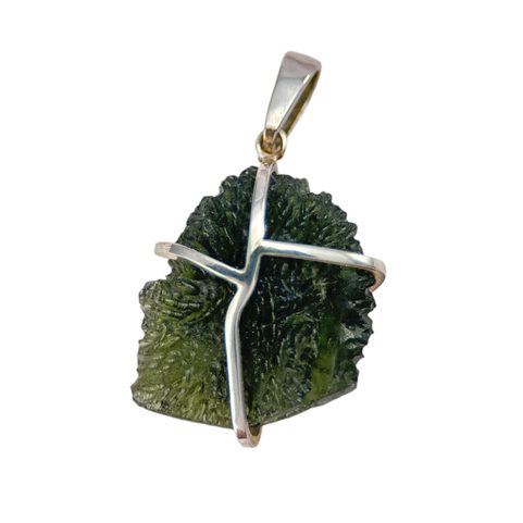 BOUBIN, SILVER PENDANT WITH CZECH MOLDAVITE AG 925
