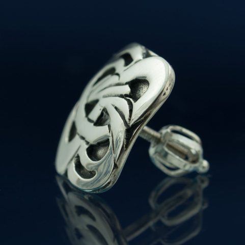 BOHEMIA, ART NOUVEAU, BOUCLES D'OREILLES EN ARGENT