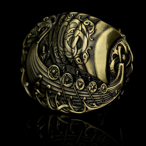 DRAKKAR, BELT BUCKLE, BRASS