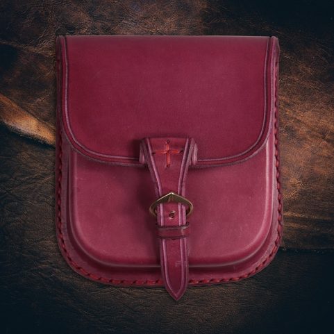 GENTLEMAN, LEATHER BELT BAG - RED