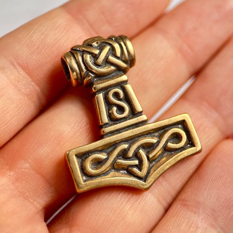 THOR'S HAMMER III, BRONZE PENDANT