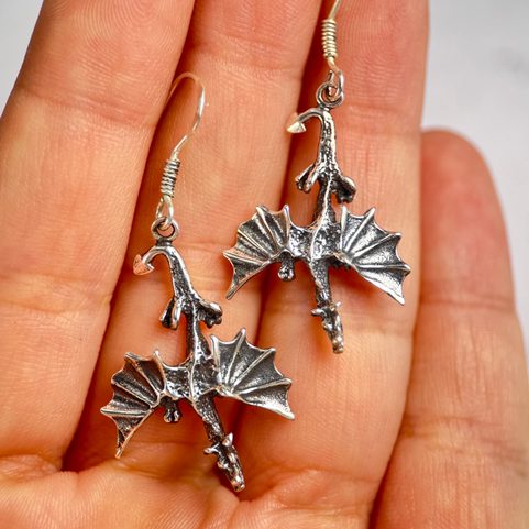 DRAGONS - SILVER EARRINGS AG 925