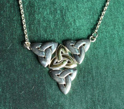 CELTIC KNOTS OF LIFE, GOLD PLATED SILVER NECKLACE, AG 925, 13 G