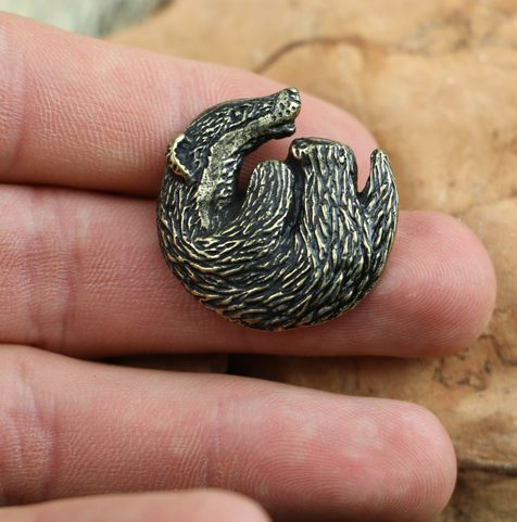 BLAIREAU, PENDENTIF, ZINC ANT.BRASS