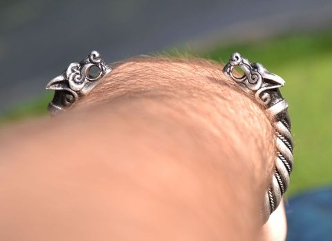 FENRIR, VIKING WOLF BRACELET - PEWTER