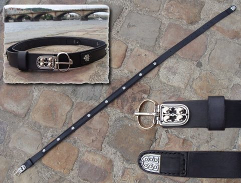 SLAVIA, LEATHER BELT, SILVER