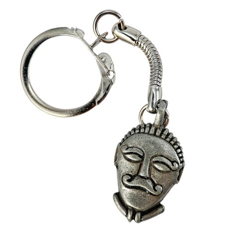CELTIC HEAD KEYCHAIN, ZINC ANTIQUE SILVER