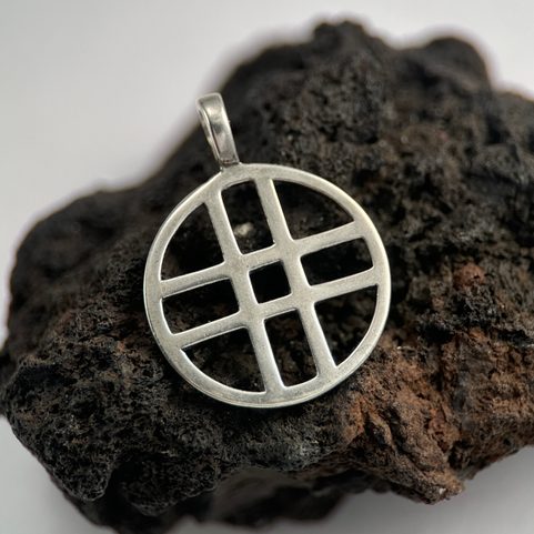 DOUBLE CROSS, SILVER PENDANT