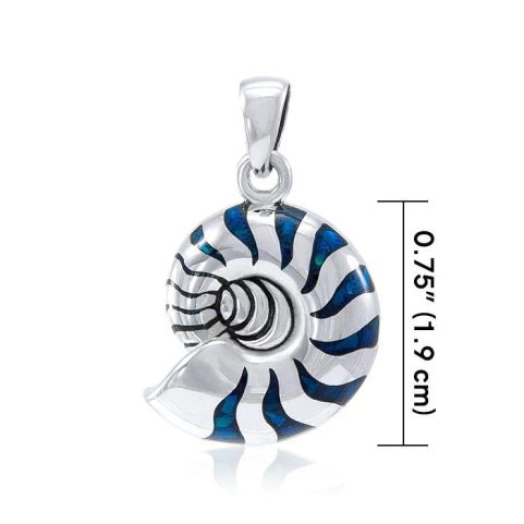 AMMONITES, SILVER PENDANT WITH PAUA SHELL