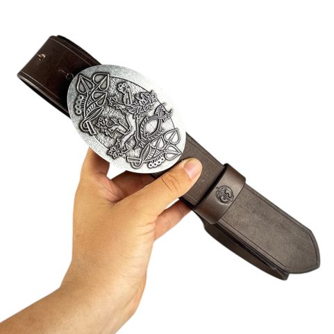 BOHEMIA, CZECH LION, LEATHER BELT, BROWN