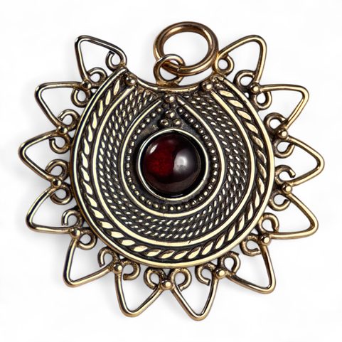 LADA, DARK AGE JEWEL, THE 9TH CENTURY, BRONZE AND GEMSTONE