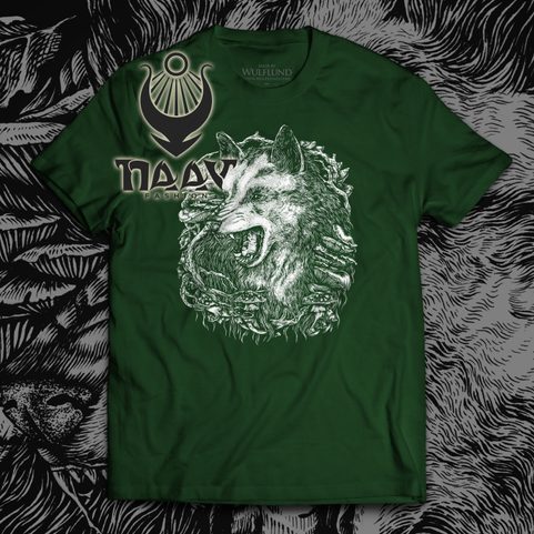 WOLF, MEN'S T-SHIRT GREEN