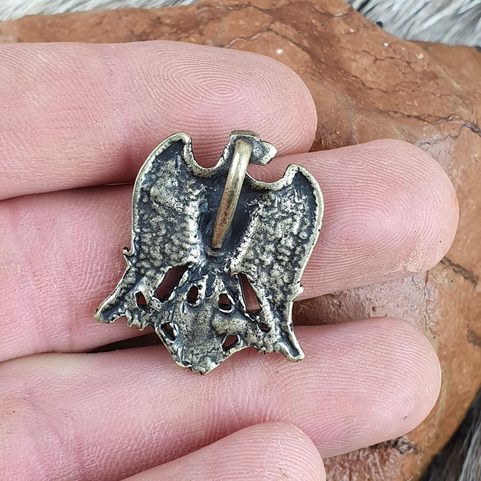 AQUILA, ROMAN EAGLE SPQR, PENDANT ANT. BRASS  ZINC