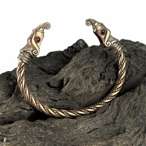 HUGINN AND MUNINN, VIKING BRACELET, BRONZE