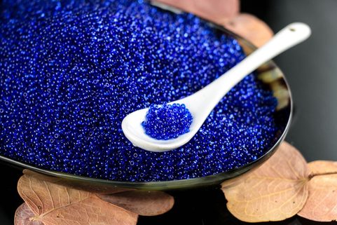 ROCAILLE TCHÈQUE PRECIOSA, TRANSPARENT BLEU 10/0