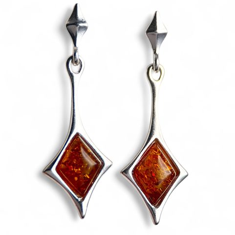 JASNA, AMBER, EARRINGS, YELLOW, STERLING SILVER