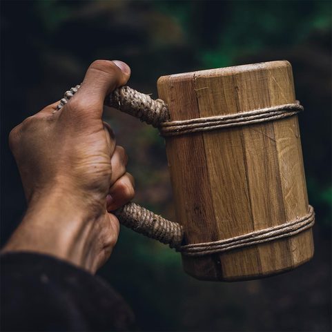 WOODEN TANKARD, OAK