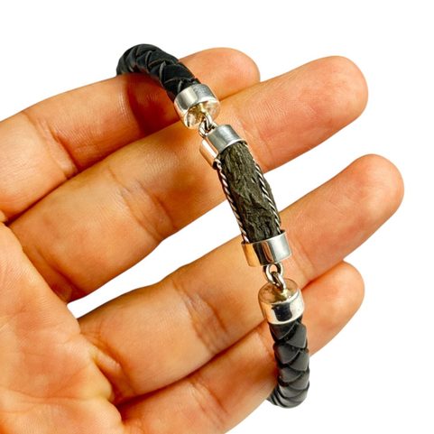 MOLDAU ARMBAND, MOLDAVIT UND SILBER AG 925/1000