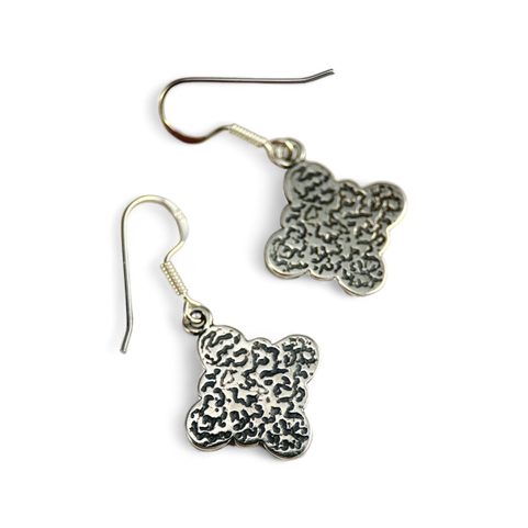 PRAGA, MEDIEVAL EARRINGS WITH GARNETS, SILVER 925/1000