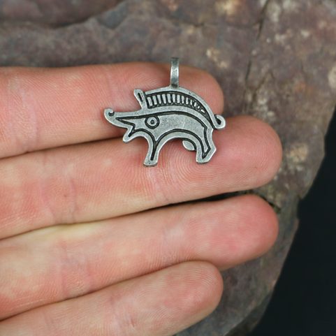 GERMANIC BOAR, PENDANT, ZINC