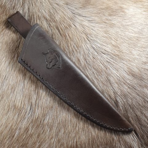 LEATHER SHEATH WITH EMBOSSED WOLF