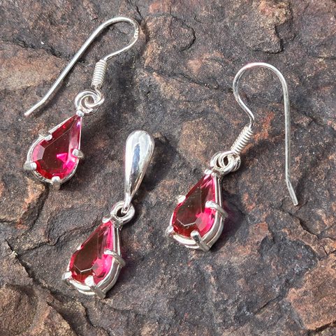 BATHORY, SILVER EARRINGS, GLASS, AG 925