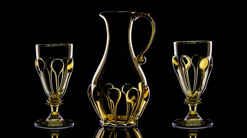 PERCHTA, SET OF MEDIEVAL GLASS 2 + 1