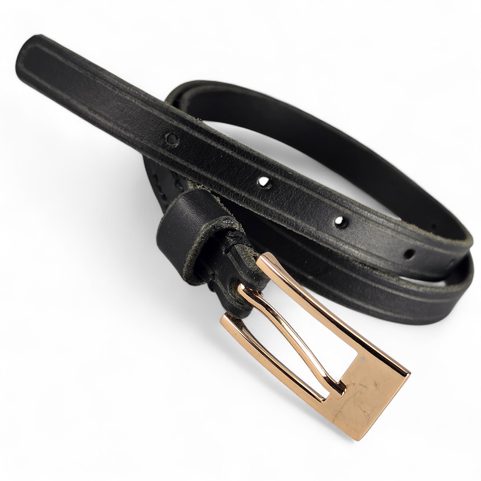 WOMEN'S LEATHER BELT, BLACK
