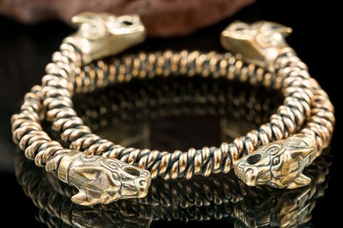 WOLF FENRIR, TWISTED BRACELET, BRONZE