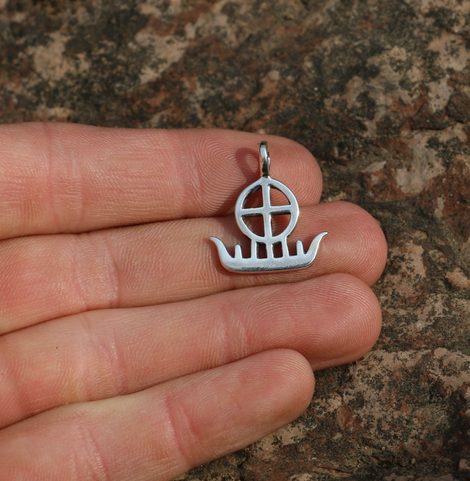 SUN BOAT, SILVER PENDANT