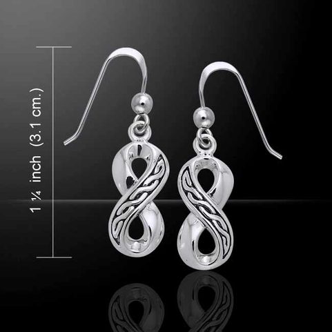 CELTIC NEVER ENDING STORY, SILVER EARRINGS, AG 925