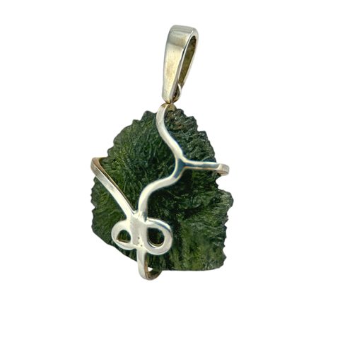 BOUBIN, SILVER PENDANT WITH CZECH MOLDAVITE AG 925
