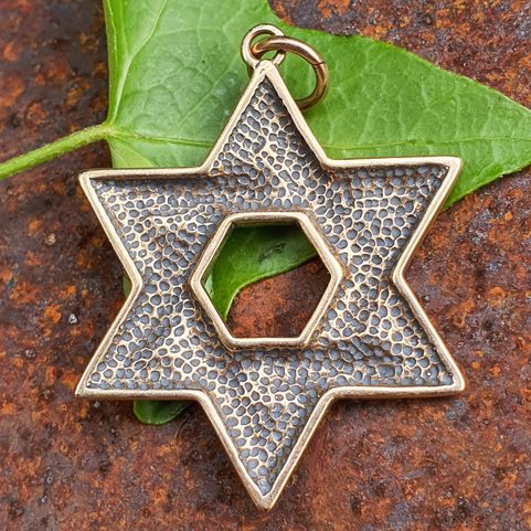 DAVID'S STAR, AMULET, BRONZE