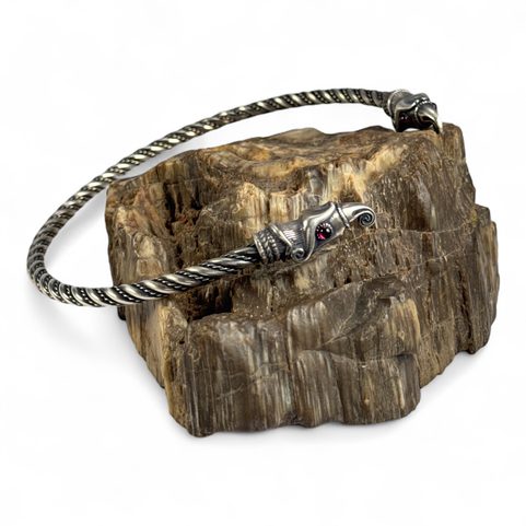 HUGINN AND MUNINN, VIKING TORC, SILVER