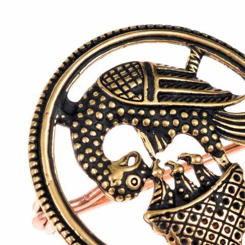 MEDIEVAL BROOCH - PELICAN, BRONZE